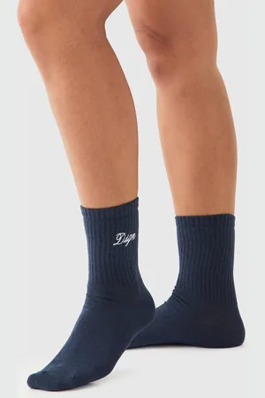 Boohoo Womens DSGN Studio Embroidered Sports Socks - - One Size