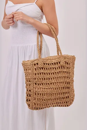 My Accessories Womens Woven Tote Beach Bag - - One Size