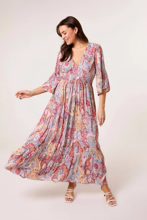 Blue Vanilla Womens Paisley High Low Maxi Dress - L/XL