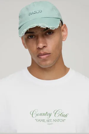 Boohoo MAN Embroidered Frayed Cap - - One Size