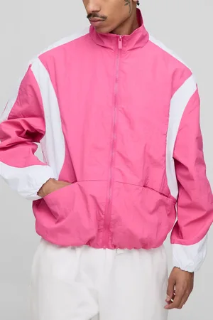 Boohoo Regular Fit Ripstop Colour Block Funnel Neck Track Jacket - - M