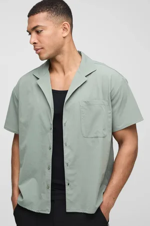 Boohoo Short Sleeve Stretch Boxy Fit Shirt - - XS