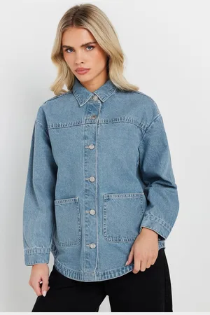PixieGirl Womens Petite Denim Shacket - - 12