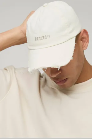 Boohoo MAN Embroidered Frayed Cap - - One Size