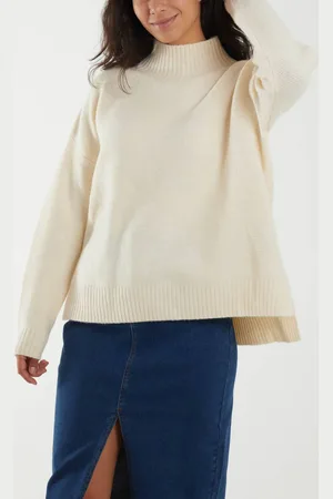 Blue Vanilla Womens High Neck Jumper - - M/L