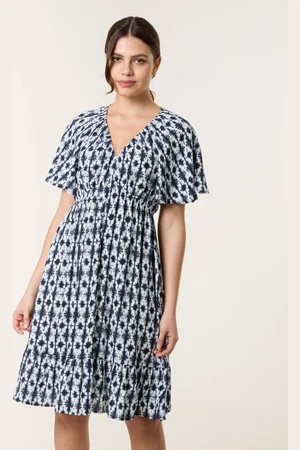 Blue Vanilla Womens V Neck Button Front Mini Dress - XL