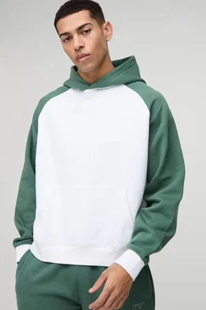 Boohoo Oversized Boxy Man Colour Block Raglan Hoodie - - M