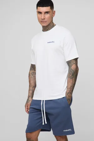 Boohoo Tall Regular Man OFCL Embroidered T-Shirt & Relaxed Jersey Short Set - - L