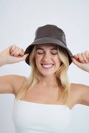 My Accessories Womens High Shine Bucket Hat - - One Size