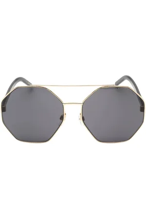 Marc Jacobs Hex Grey Lensed Gold Sunglasses - - One Size