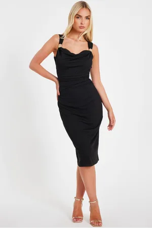 Quiz Womens Mesh Buckle Detail Midi Dress - 14