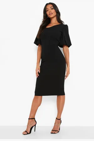 Boohoo Womens Puff Sleeve Midi Dress - - 14