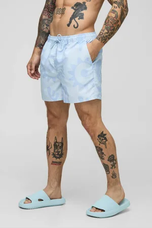 Boohoo Short Length Abstract Print Swim Short - - M
