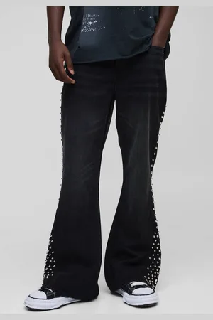 Boohoo Relaxed Flared Embellished Seam Gusset Jeans - - 34R