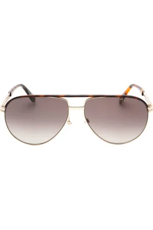 Marc Jacobs Aviator Brown SF Lensed Havana Gold Sunglasses - - One Size