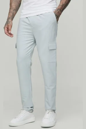 Boohoo Tall Elasticated Waist Technical Stretch Skinny Cargo Trousers - - L