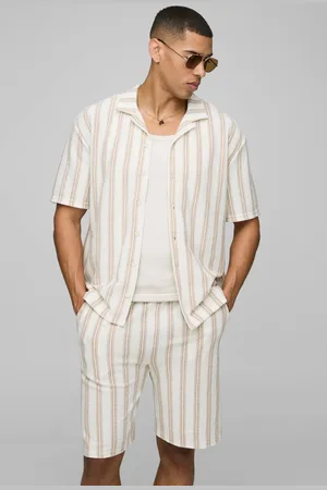 Boohoo Oversized Short Sleeve Revere Shirt & Relaxed Short Set - - L