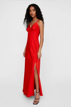 NASTY GAL Womens Satin Underwired Maxi Dress - S
