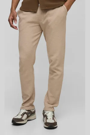 Boohoo Elasticated Waist Slim Fit Waffle Smart Trousers - - M