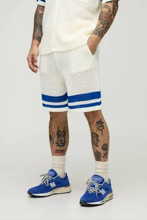 Boohoo Relaxed Fit Striped Open Stitch Shorts - - M