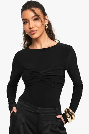 Boohoo Womens Double Slinky Knot Front Bodysuit - - 14