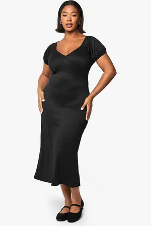 Boohoo Womens plus scoop neck puff sleeve midaxi dress - - 26