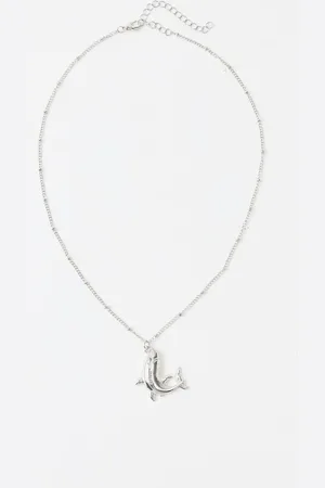 Boohoo Silver Shark Necklace - - One Size