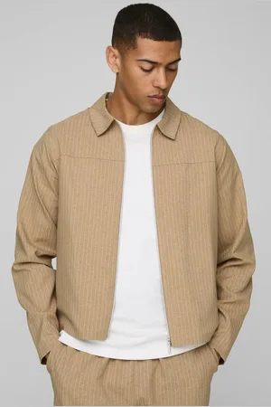 Boohoo Regular Fit Stripe Harrington Jacket - - M