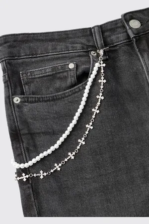 Boohoo Layered Cross Jean Chain - - One Size