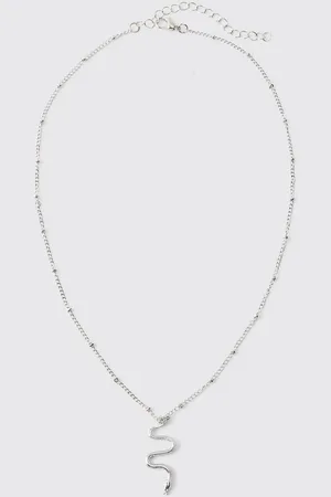 Boohoo Silver Snake Necklace - - One Size