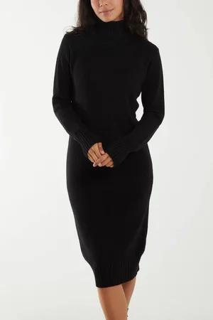 Blue Vanilla Womens Roll Neck Jumper Dress - - S/M