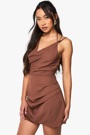 Boohoo Womens Chiffon strap detail cowl mini dress - - 8