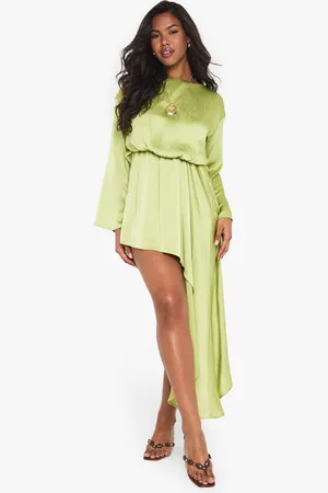 Boohoo Womens Boat neck blouson drape mini dress - - 12