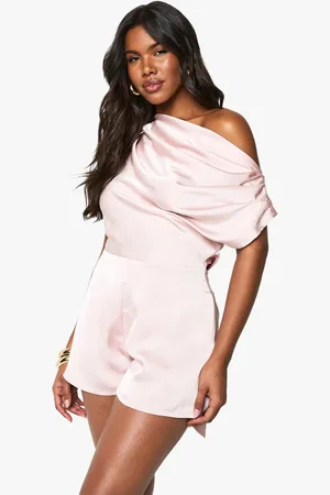 Boohoo Womens Asymmetric Drape Playsuit - - 10