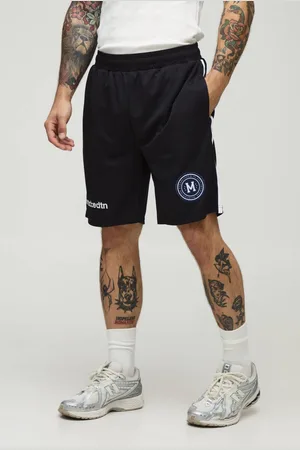 Boohoo Relaxed Mid Length Embroidered Sports Shorts - - M