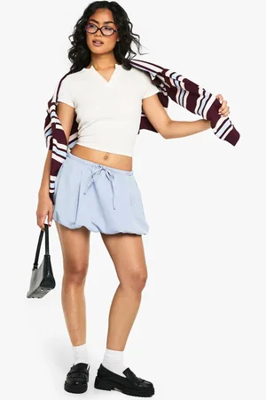 Boohoo Womens Woven Puffball Mini Skirt - - 14