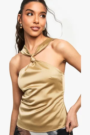 Boohoo Womens Satin Knot Strap Detail Top - - 16