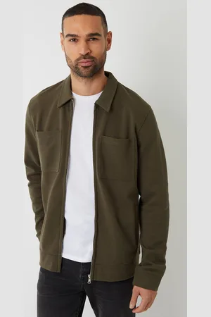 Threadbare Zip Through Pique Shacket - - XL