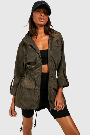 Boohoo Womens Hooded Festival Mac - - 10
