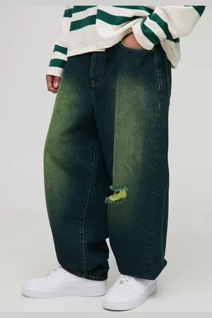 Boohoo Balloon Fit Ripped Knee Tinted Jeans - 36R