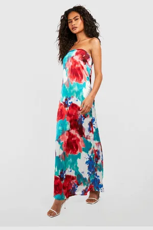 Boohoo Womens Marble Bandeau Maxi Dress - - 8