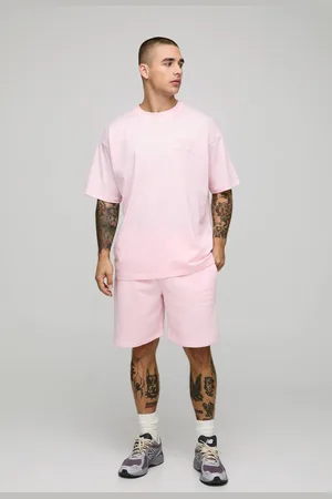 Boohoo Oversized Homme Debossed T-Shirt & Short Set - - M