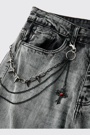 Boohoo Multi Cross Jean Chain - - One Size