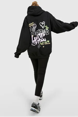 Boohoo Womens Plus Oversized Limited Back Print Hoodie - - 22