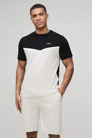 Boohoo Slim Fit Man Colour Block T-Shirt and Short Set - - M