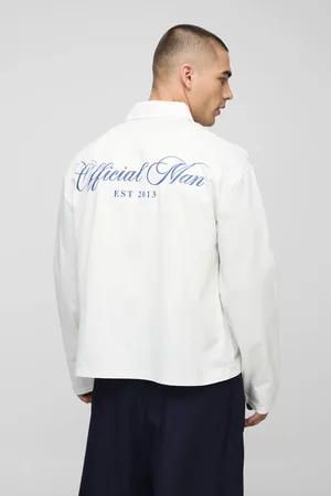 Boohoo Oversized Boxy Back Printed Long Sleeve Shirt - - XL