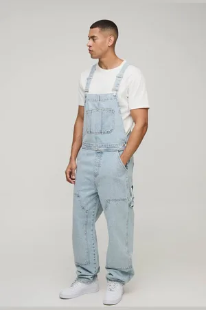 Boohoo Relaxed Fit Washed Carpenter Dungarees - - 34L