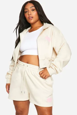 Boohoo Womens Plus Dsgn Studio Sport Puff Print Cropped Zip Through - - 22