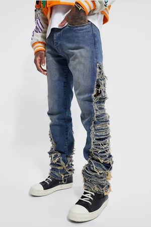 Boohoo Skinny Extreme Distressed Flare Jeans - - 34R