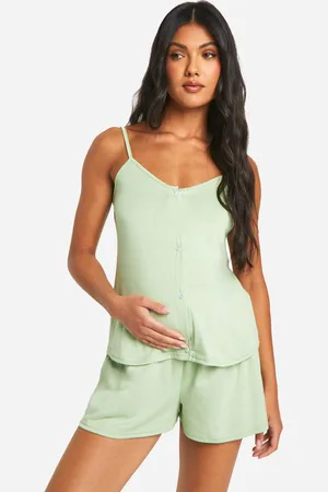 Boohoo Womens Maternity Button Down Cami And Short Pyjama Set - - 14